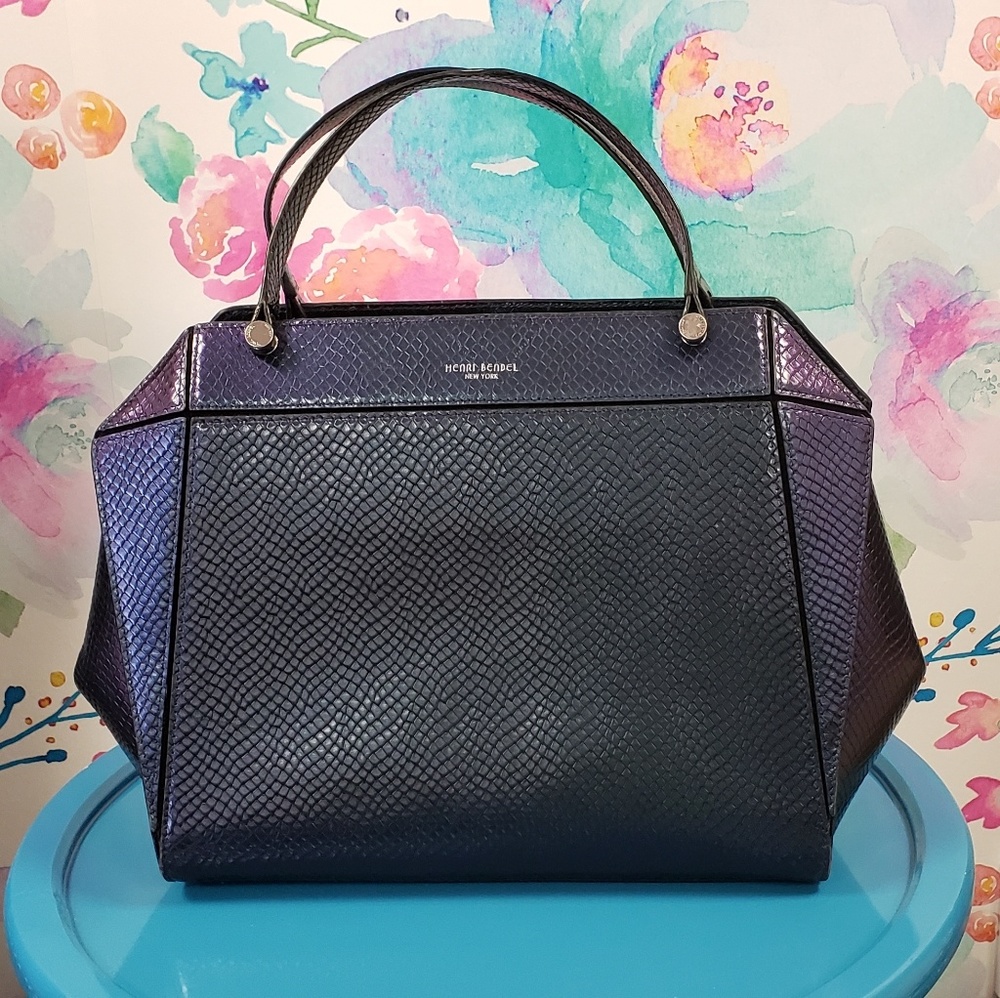 Henri Bendel Geo Tote in holographic snake